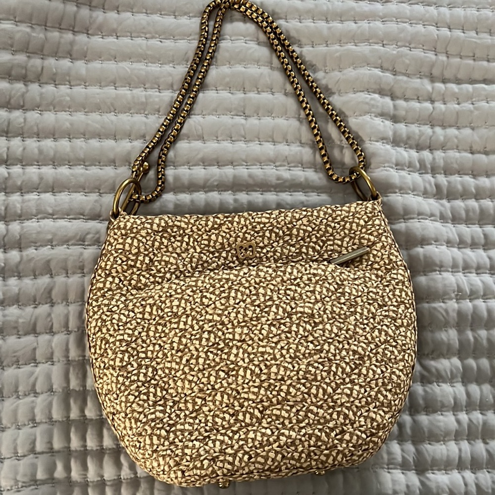 Eric Javits Lil Squishee Ayesha Straw Handbag Tan Brown